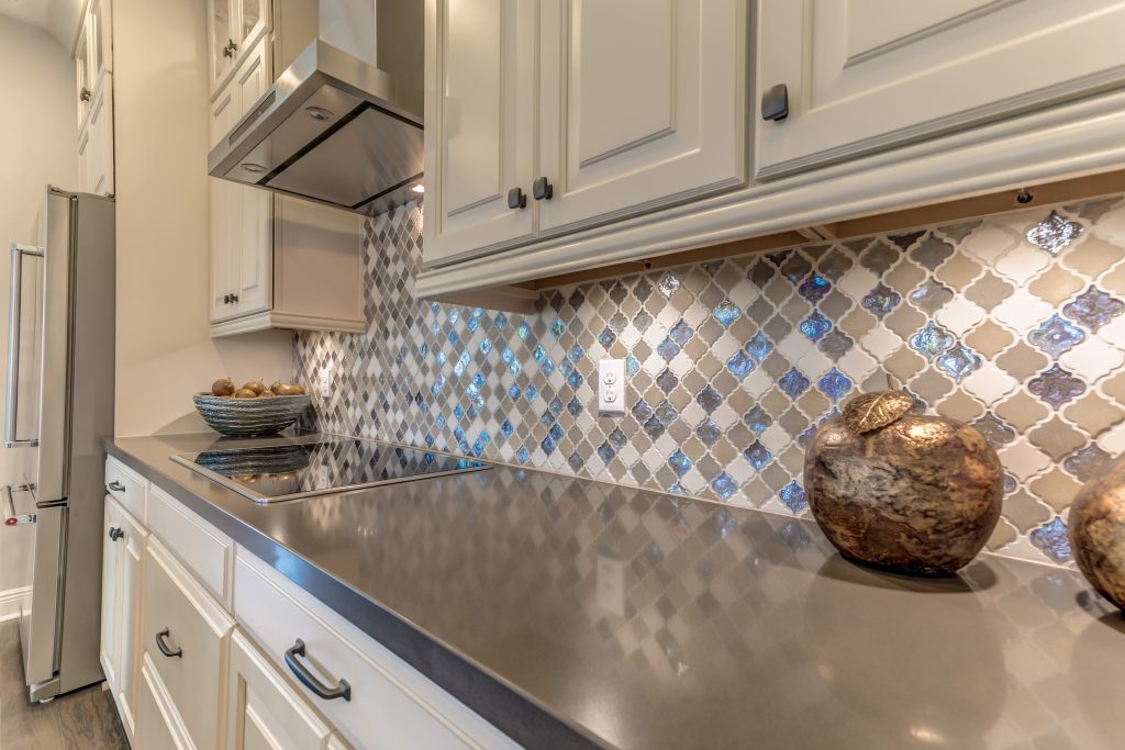 Kitchen backsplashes add a pop of color or texture to the room
