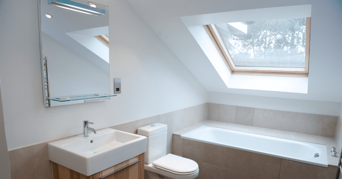 Adding a skylight over your bathtub lets in natural light and gives you a great view as you bathe